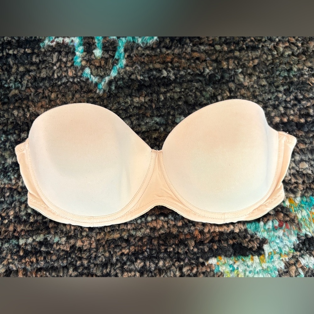 Nordstrom Intimates Nude Beige Strapless Bra, Nylon + Spandex, Size 34 B